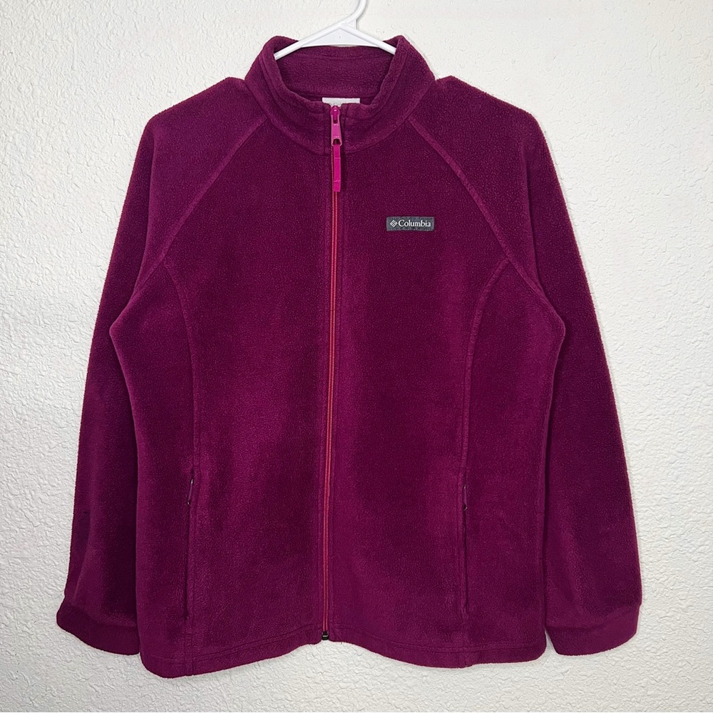 Columbia Benton Springs Jacket Purple Magenta Full Zip Fleece Winter Sweatshirt